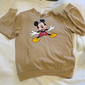 Khaki Mickey Mouse Hoodie